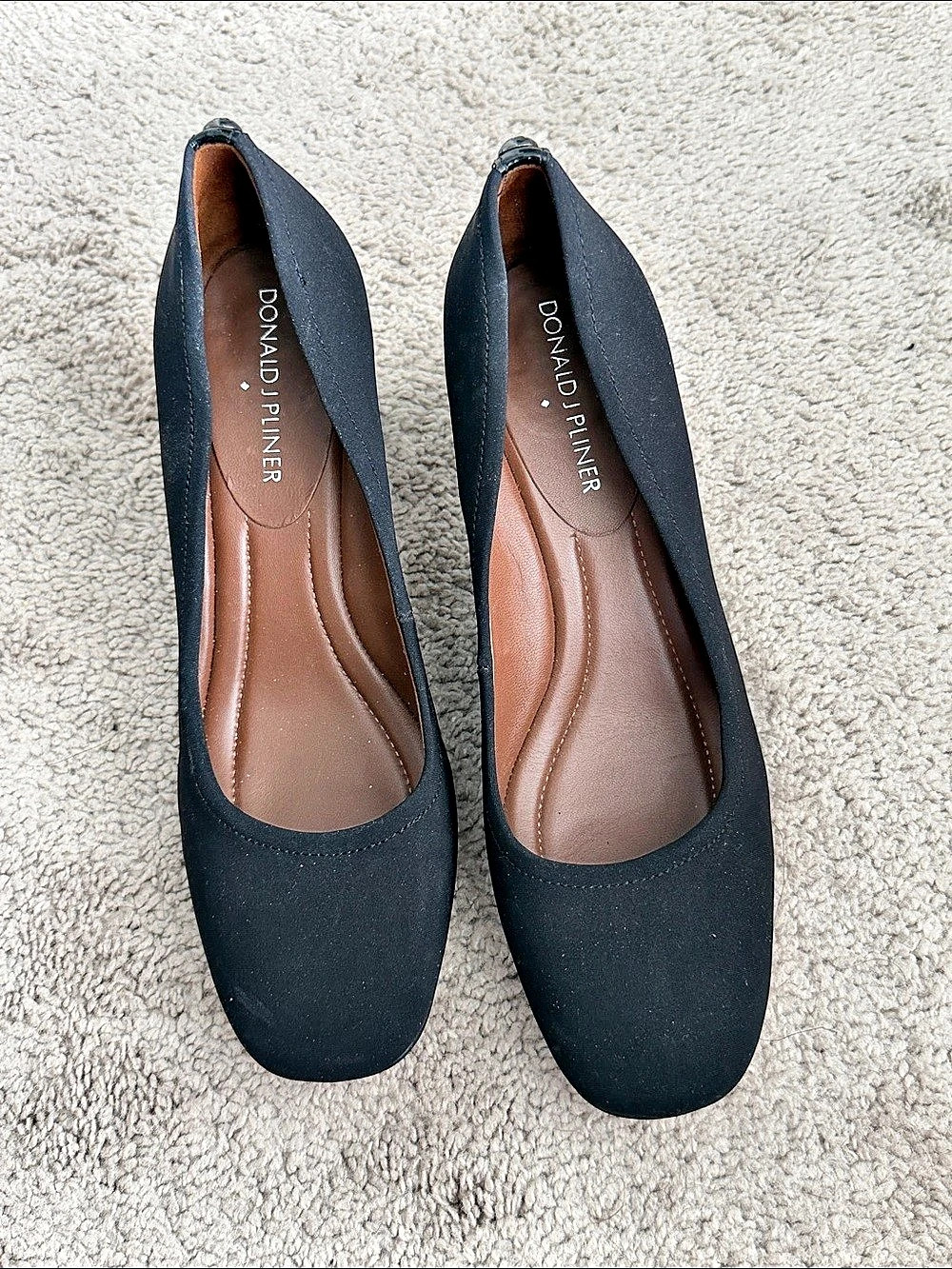 Donald J Pliner Corin Black Block Heel Pumps